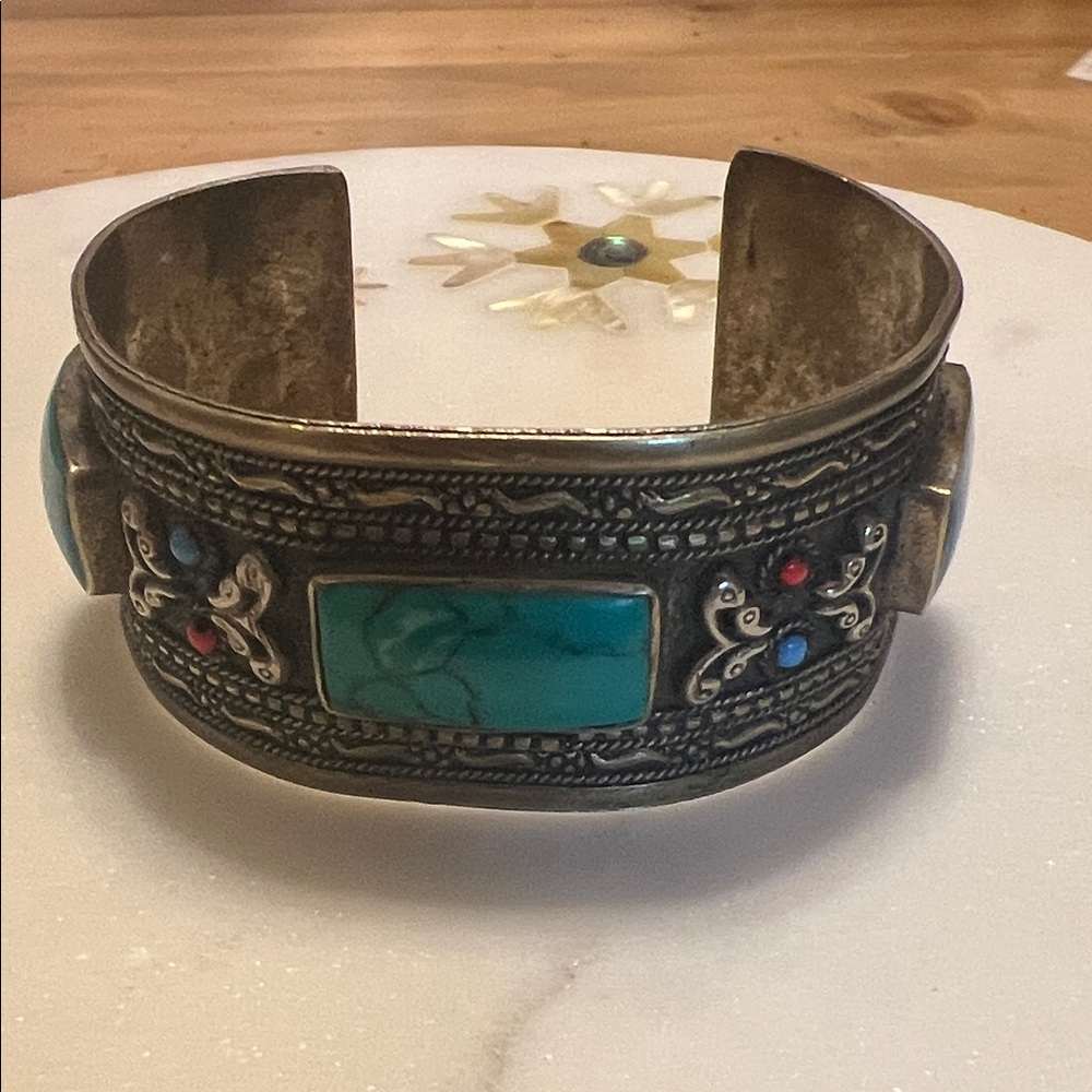 Turquoise and Silver Cuff Bracelet